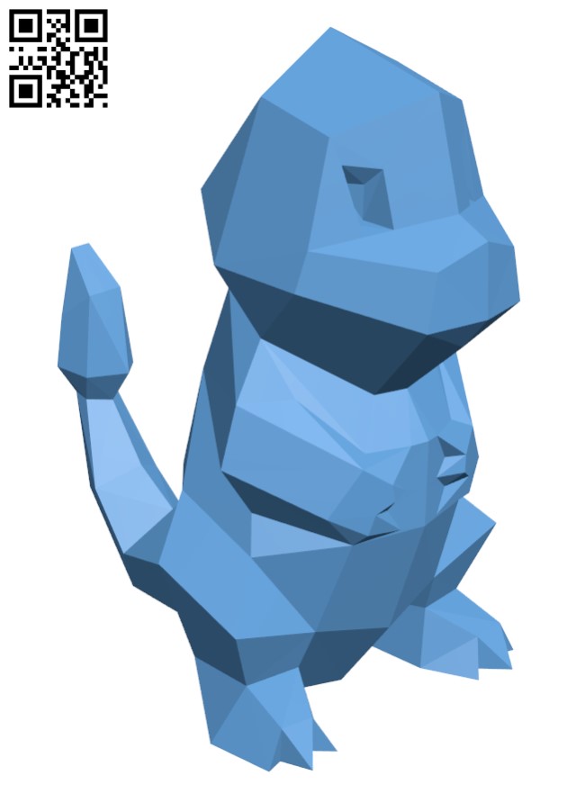 Low Poly Charmander - Pokemon H003517 file stl free download 3D Model for CNC and 3d printer