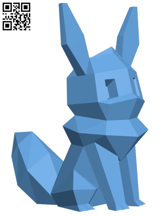 Low Poly Eevee – Pokemon H003581 file stl free download 3D Model for CNC  and 3d printer – Download Stl Files