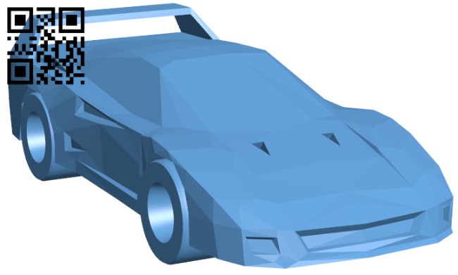 Low Poly Ferrari F40 car H003881 file stl free download 3D Model for CNC and 3d printer