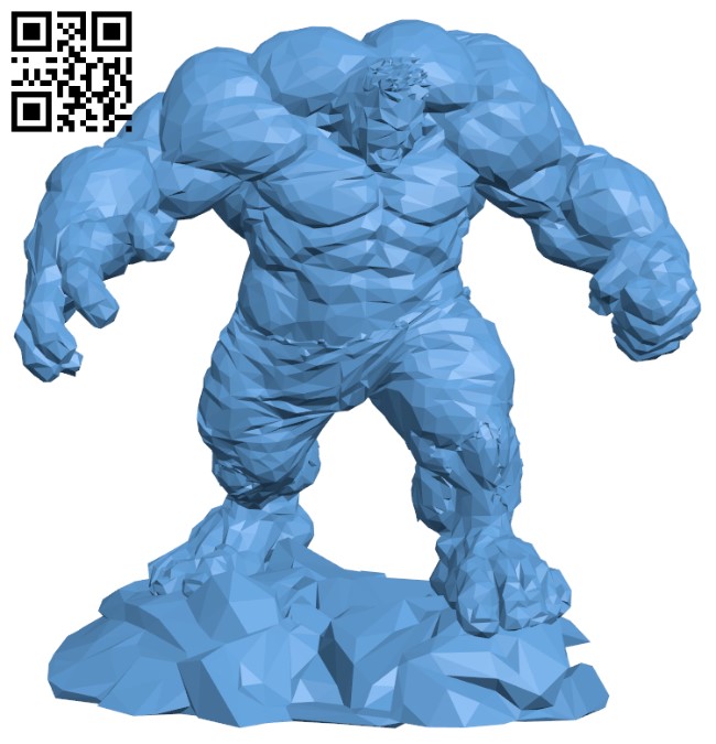 Low Poly Hulk H003582 file stl free download 3D Model for CNC and 3d printer