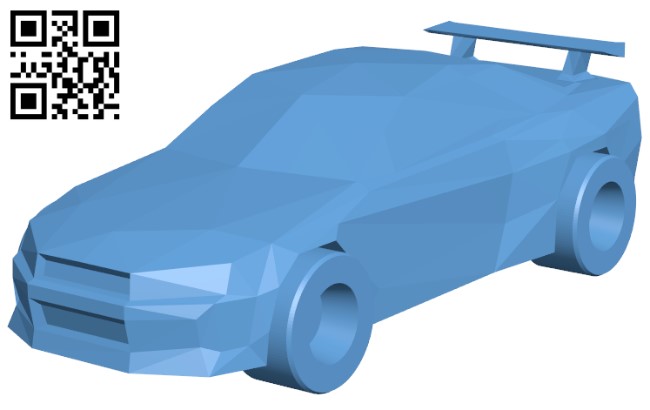 Low Poly Nissan R34 GTR H003830 file stl free download 3D Model for CNC and 3d printer