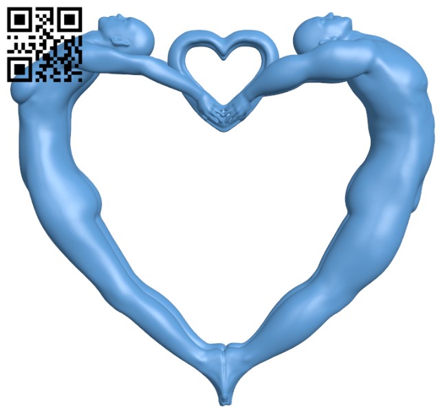 Man & women heart pendant H003832 file stl free download 3D Model for CNC and 3d printer