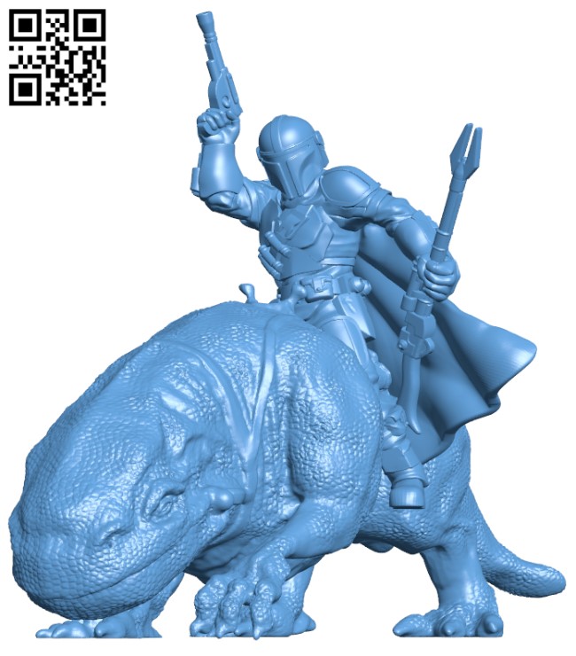 Mandalorian Dewback Rider H004082 file stl free download 3D Model for CNC and 3d printer