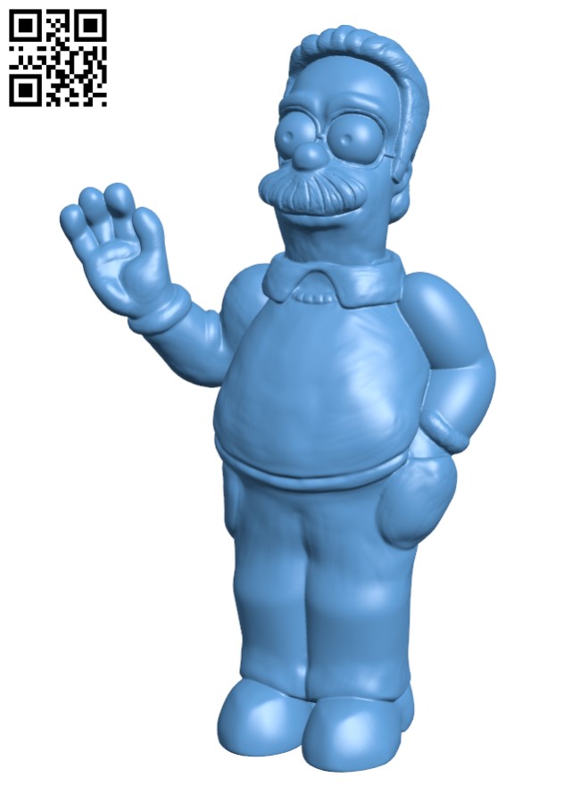 Ned Flanders - The Simpsons H003834 file stl free download 3D Model for CNC and 3d printer