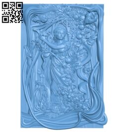 Painting of a girl and flowers A006832 download free stl files 3d model for CNC wood carving