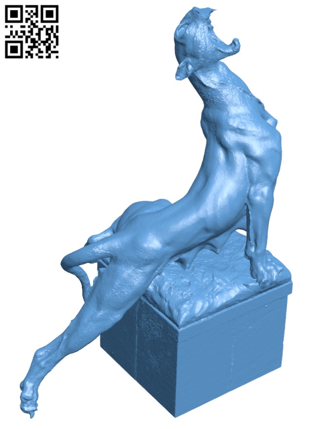 Panther Statue of the Jules Anspach Fountain H003720 file stl free download 3D Model for CNC and 3d printer