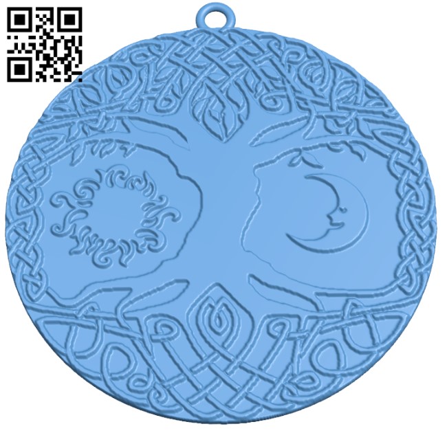 Pendant tree of life H004090 file stl free download 3D Model for CNC and 3d printer