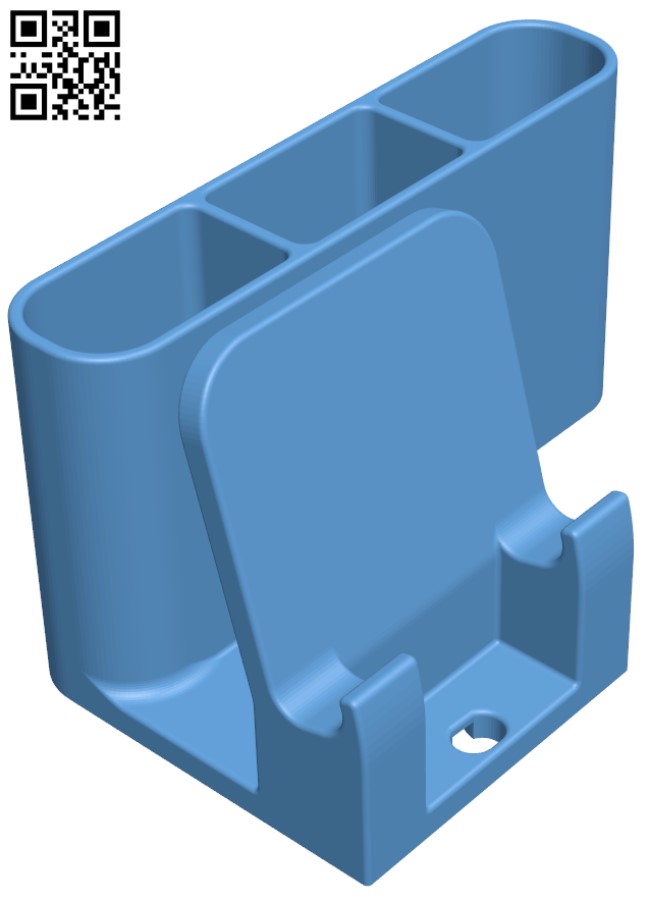 Phone Stand - Pencil Holder H003595 file stl free download 3D Model for CNC and 3d printer