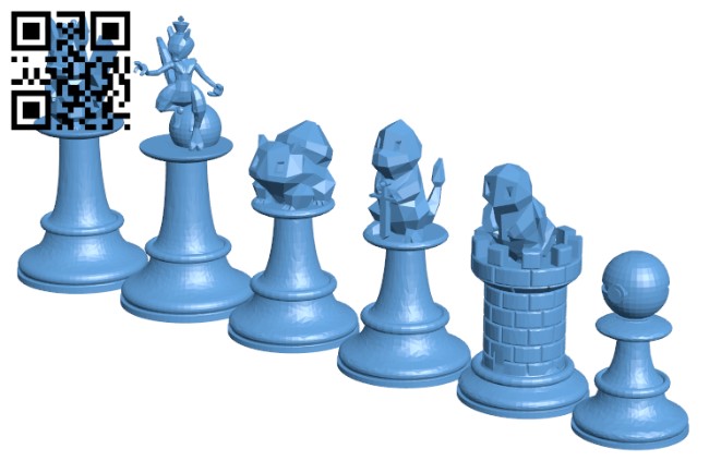 Pokemon Chess H003789 file stl free download 3D Model for CNC and 3d printer