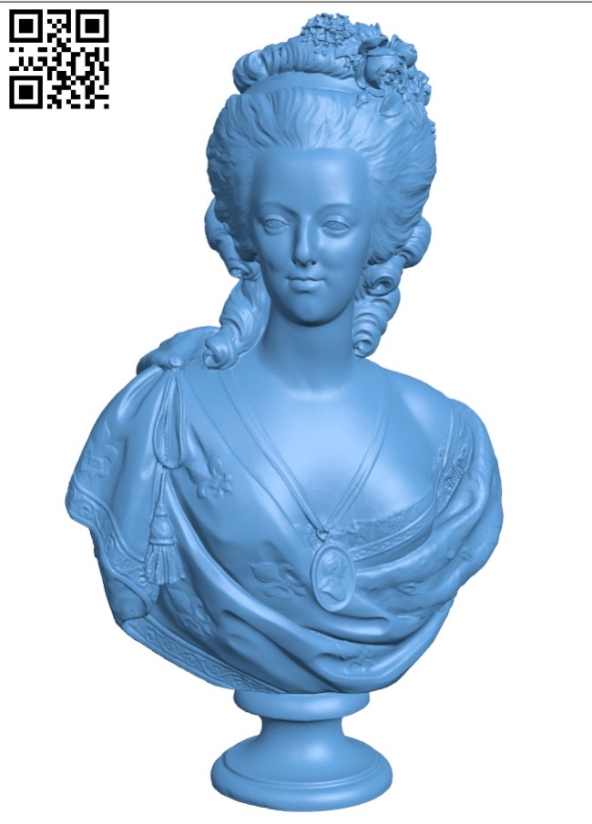 Portrait of Marie Antoinette H003841 file stl free download 3D Model for CNC and 3d printer