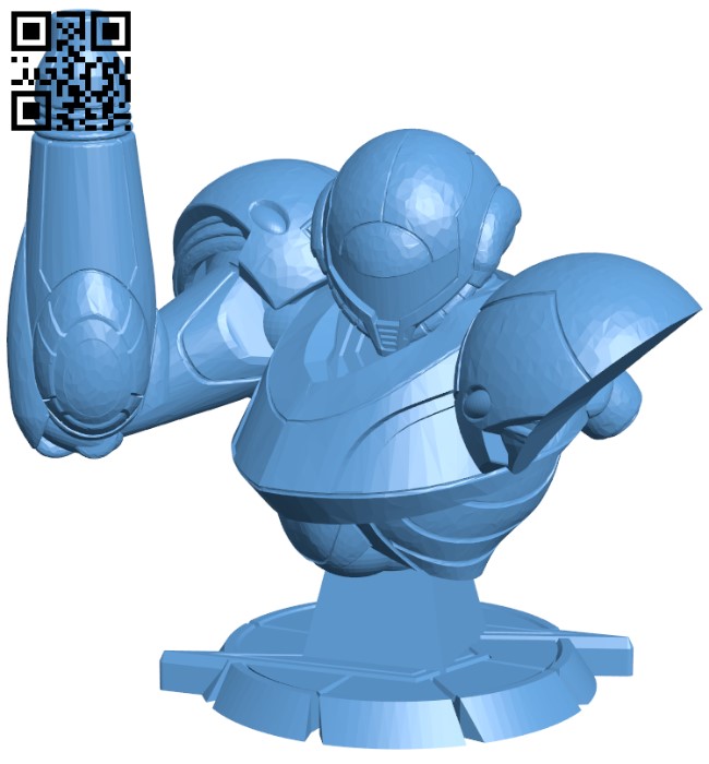 Samus Bust - Metroid H003897 file stl free download 3D Model for CNC and 3d printer