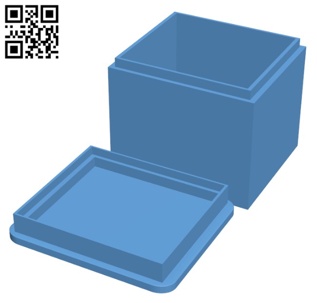 Simple box with a lid H003942 file stl free download 3D Model for CNC and 3d printer