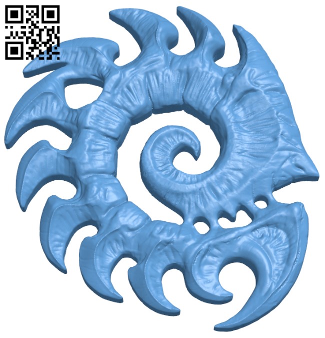 Starcraft Zerg wall symbol H003901 file stl free download 3D Model for CNC and 3d printer