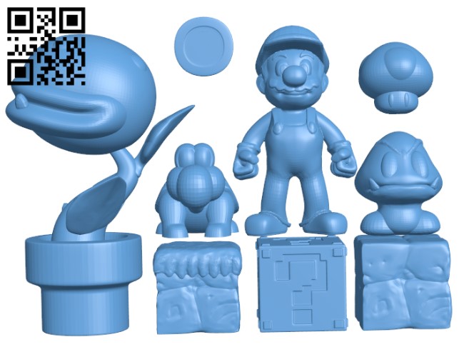 Super Mario World H003605 file stl free download 3D Model for CNC and 3d printer