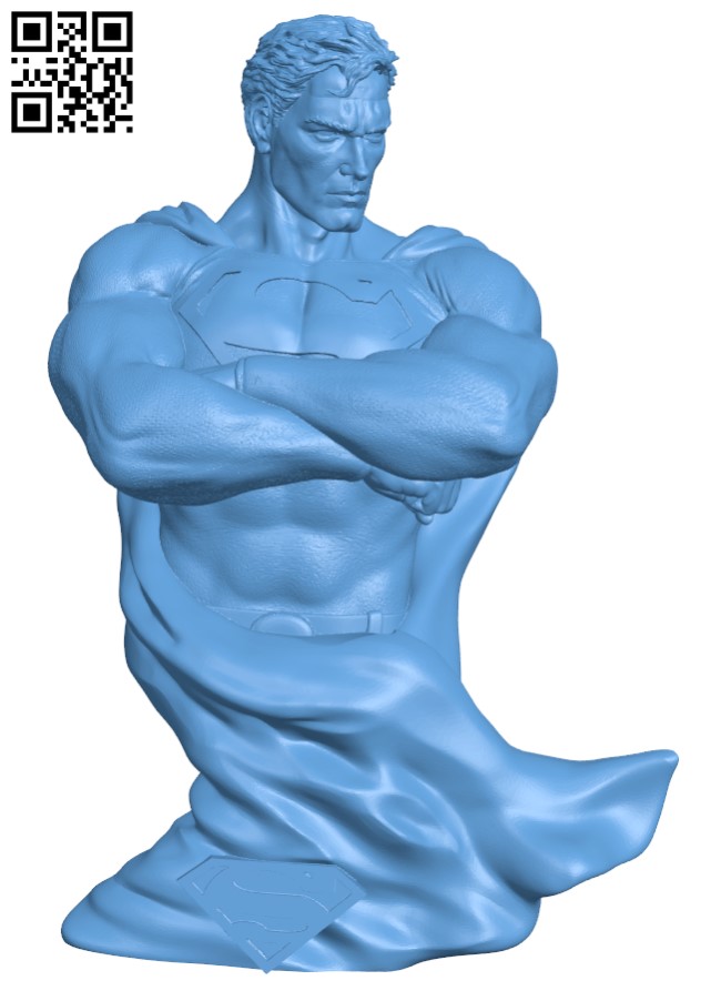Superman Bust H003946 file stl free download 3D Model for CNC and 3d printer
