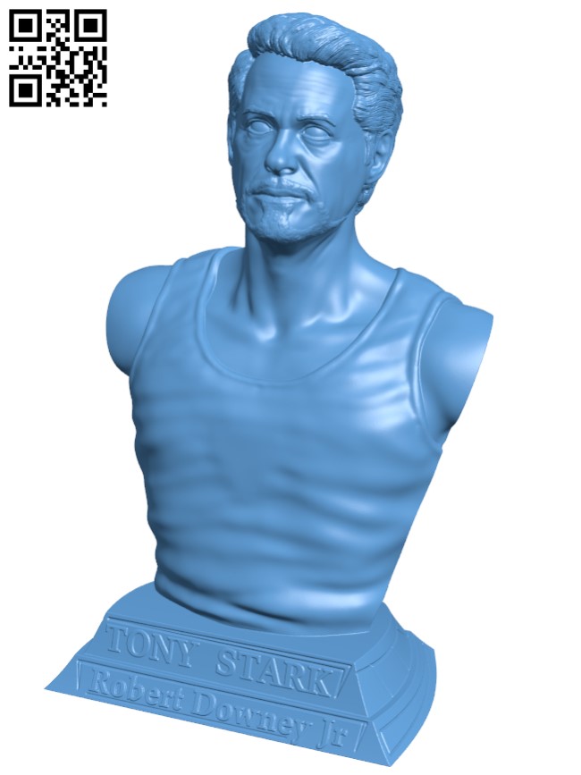 Tony Stark bust H003428 file stl free download 3D Model for CNC and 3d printer