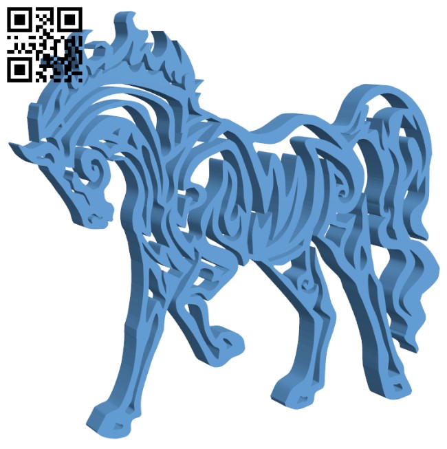 Tribal horse H003960 file stl free download 3D Model for CNC and 3d printer