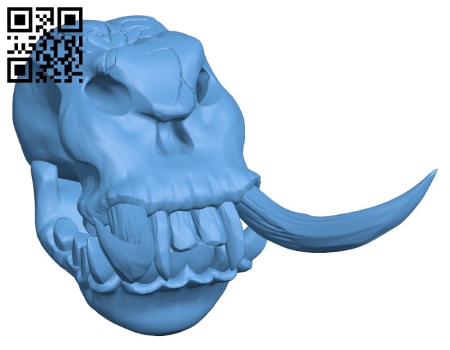 Troll skull H003961 file stl free download 3D Model for CNC and 3d printer