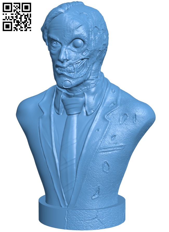 Two-Face Harvey Bust H003491 file stl free download 3D Model for CNC and 3d printer