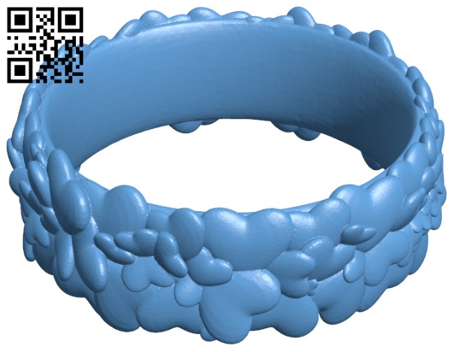 Valentine heart bracelet H004125 file stl free download 3D Model for CNC and 3d printer