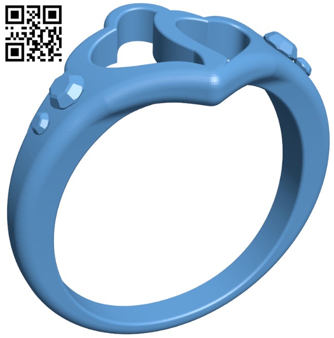 Valentine's ring H004137 file stl free download 3D Model for CNC and 3d printer