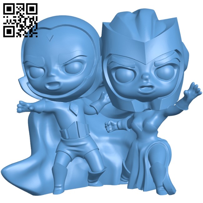 Vision and The Scarlet Witch Chibi H003613 file stl free download 3D Model for CNC and 3d printer