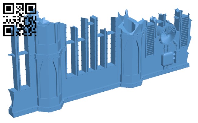 Wargaming Imperial Wall - Broken H003616 file stl free download 3D Model for CNC and 3d printer