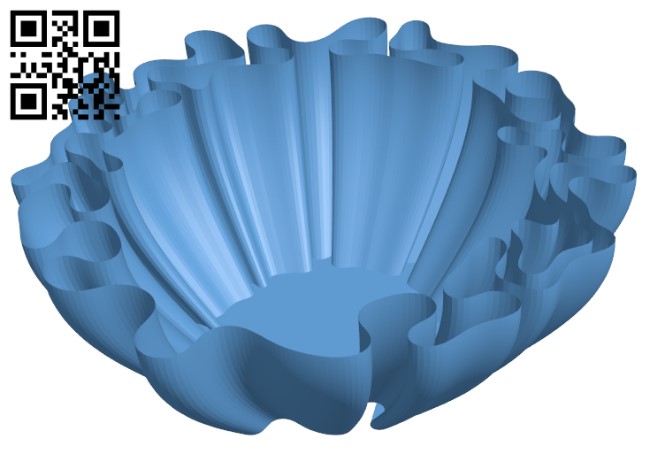 Wavy Bowl H003969 file stl free download 3D Model for CNC and 3d printer