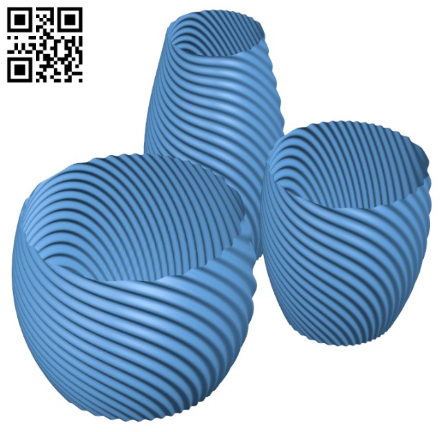 Wavy organic bowl - cup - vase H003674 file stl free download 3D Model for CNC and 3d printer