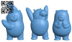 We bare bears H003285 file stl free download 3D Model for CNC and 3d printer