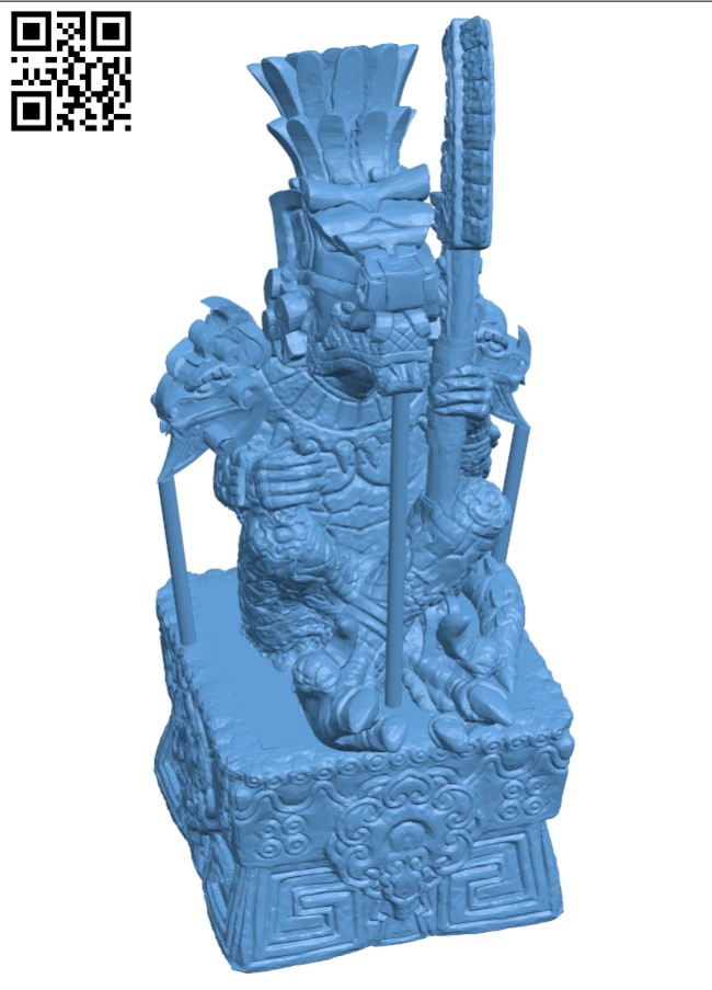 Xochipilli Statue H003676 file stl free download 3D Model for CNC and 3d printer