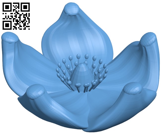5 petal flower H004488 file stl free download 3D Model for CNC and 3d printer