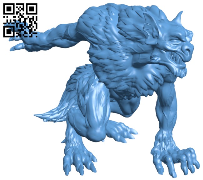Abyssal Werewolf H004490 file stl free download 3D Model for CNC and 3d printer