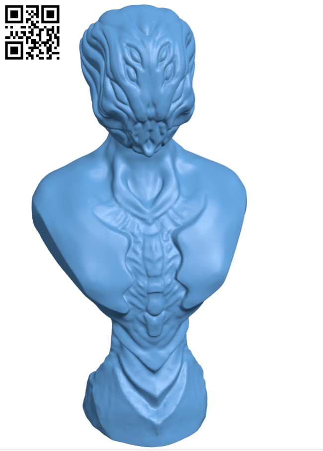 Alien Bust H004369 file stl free download 3D Model for CNC and 3d printer