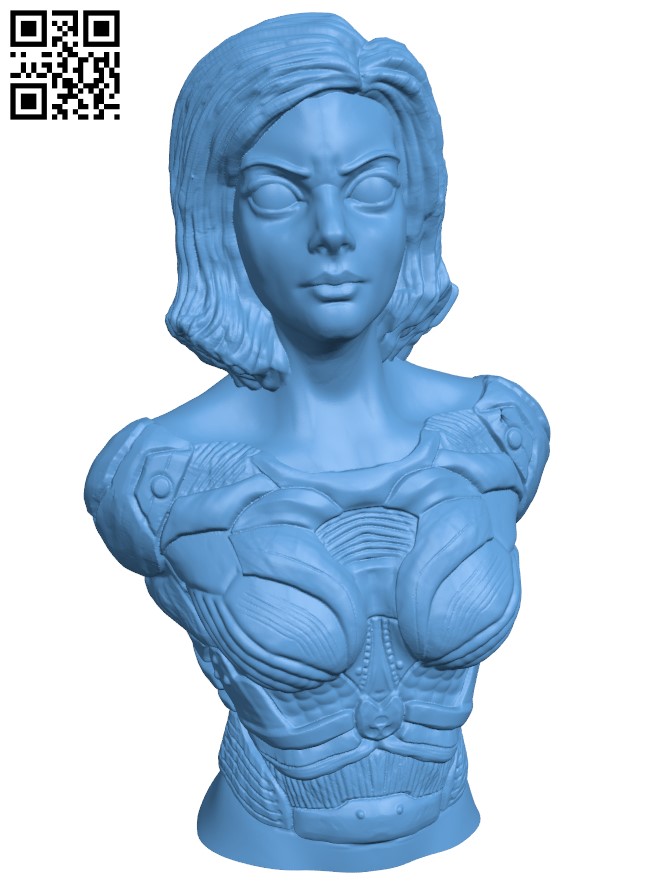 Alita bust H004668 file stl free download 3D Model for CNC and 3d printer