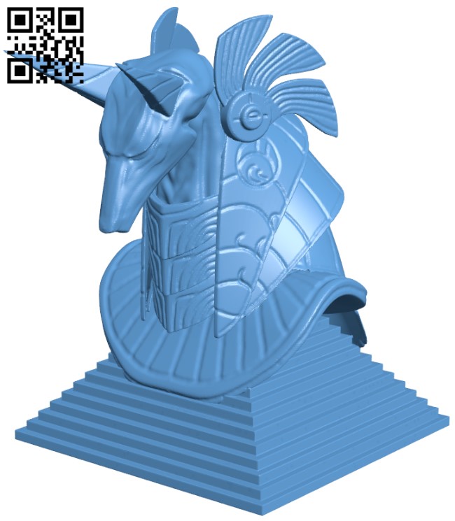 Anubis Head Statue H004610 file stl free download 3D Model for CNC and 3d printer