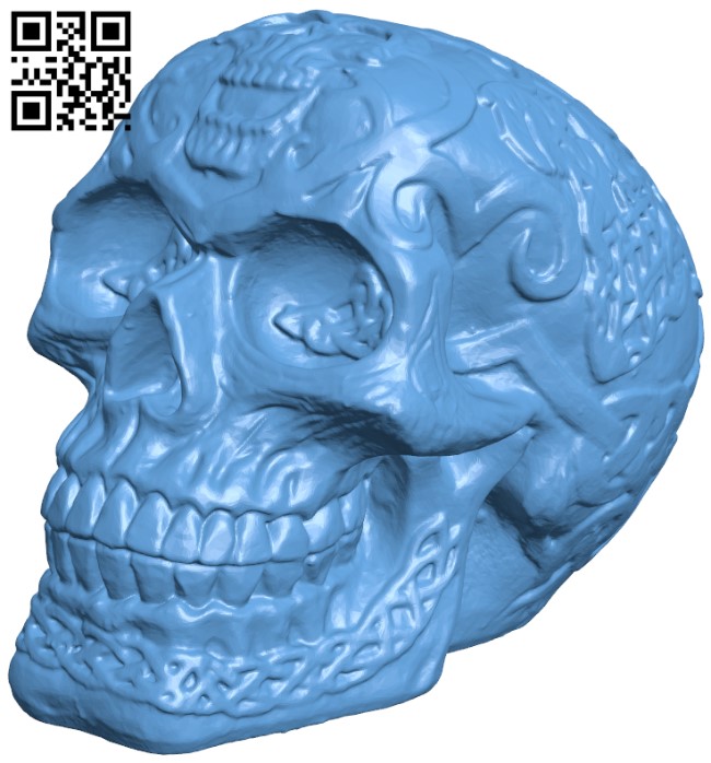 Badass skull H004501 file stl free download 3D Model for CNC and 3d printer