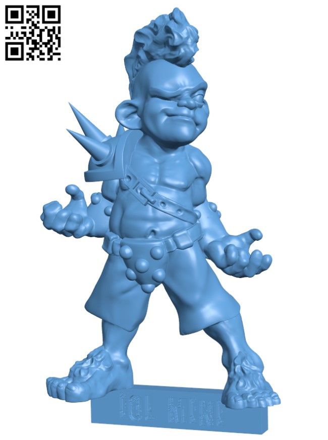 Bingo Whackins, Chaotic Halfling Fantasy Football Player H004190 file stl free download 3D Model for CNC and 3d printer