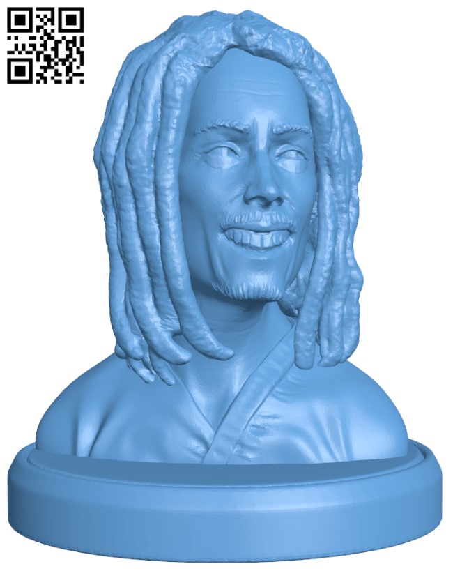 Bob Marley Bust H004796 file stl free download 3D Model for CNC and 3d printer