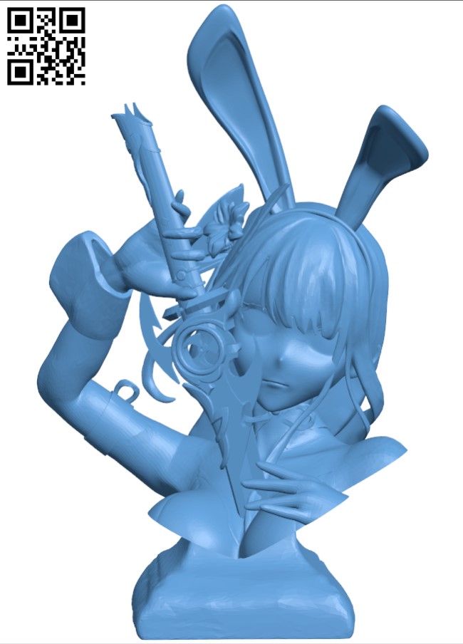 Bunny Girl Bust H004252 file stl free download 3D Model for CNC and 3d printer