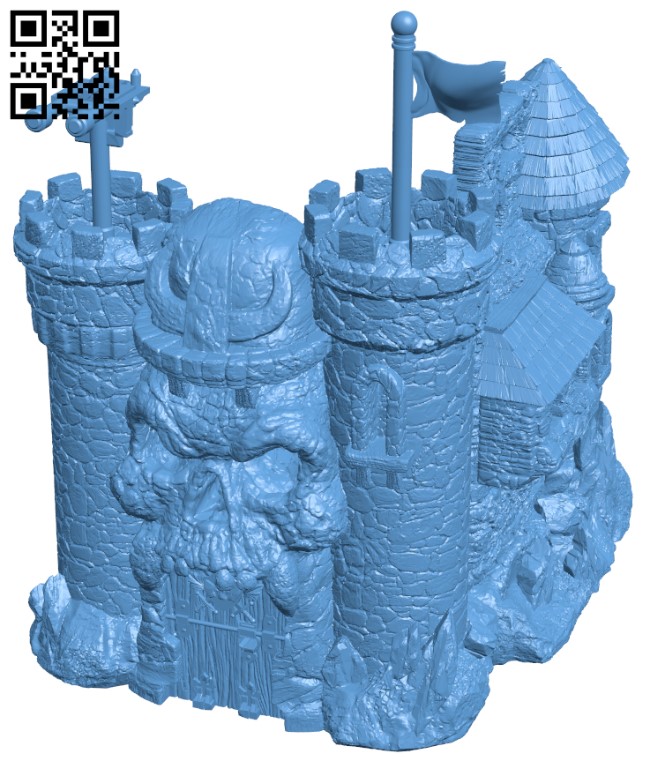 Castle green skull H004253 file stl free download 3D Model for CNC and 3d printer
