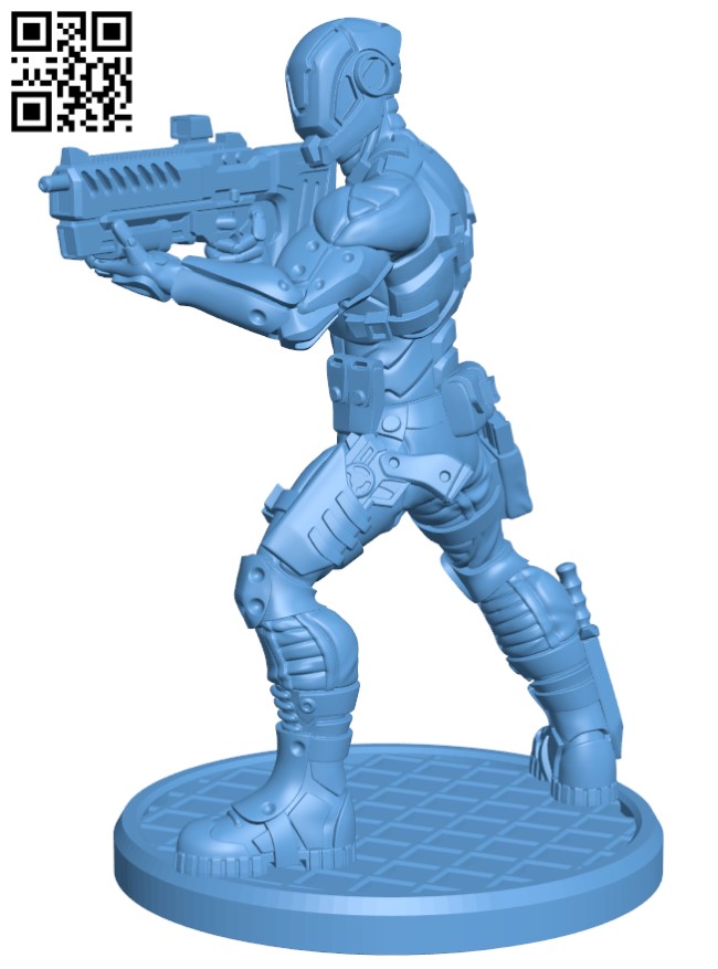Cyberpunk soldier H004803 file stl free download 3D Model for CNC and 3d printer