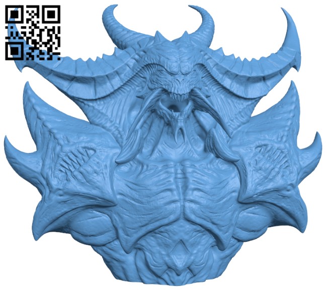 Diablo bust H004524 file stl free download 3D Model for CNC and 3d printer