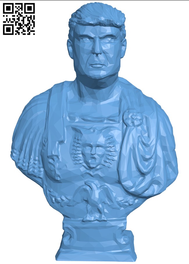 Donald Trump bust H004401 file stl free download 3D Model for CNC and 3d printer