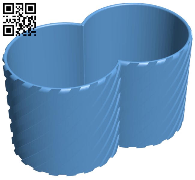 Double chamber flower pot H004528 file stl free download 3D Model for CNC and 3d printer