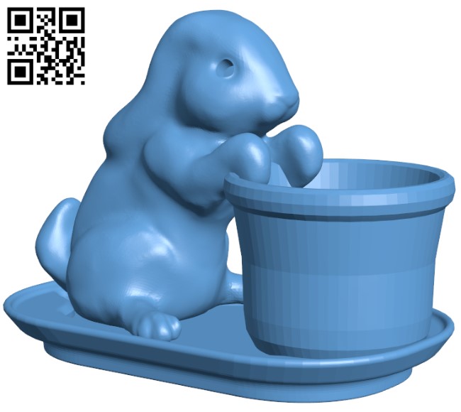 Easter bunny planter H004320 file stl free download 3D Model for CNC and 3d printer