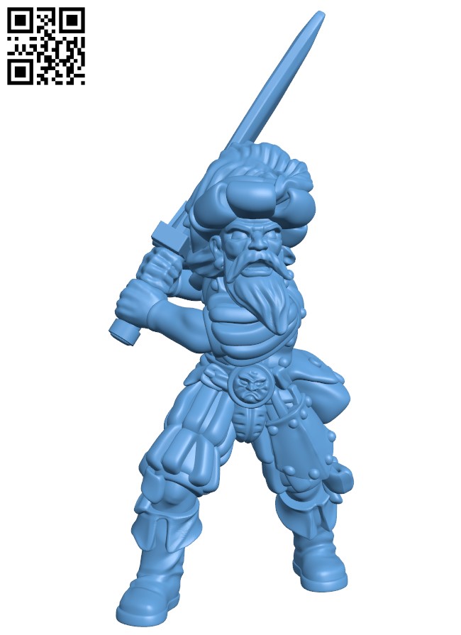 Fancy Swordsman H004688 file stl free download 3D Model for CNC and 3d printer