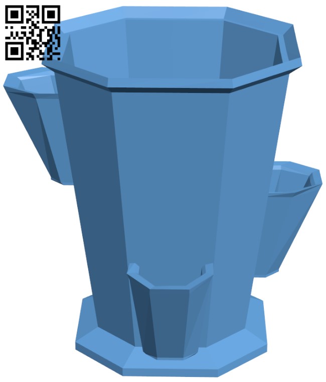 Flower pot with accessory slots H004535 file stl free download 3D Model for CNC and 3d printer