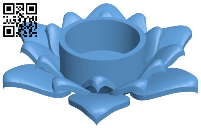 Flower tealight holder H004537 file stl free download 3D Model for CNC and 3d printer