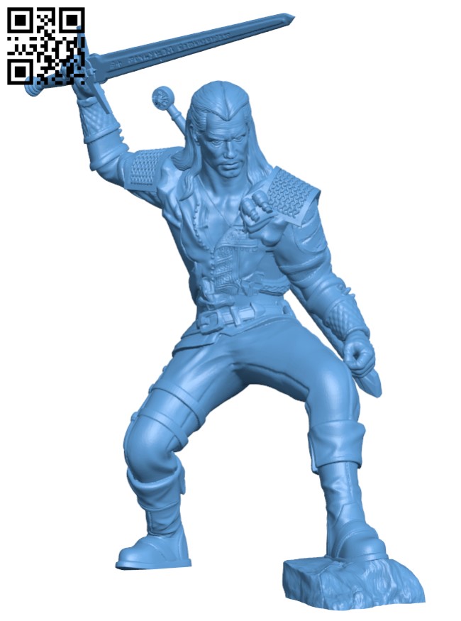 Geralt The Witcher H004265 file stl free download 3D Model for CNC and 3d printer
